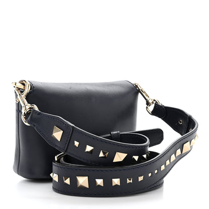 Valentino Garavani Vitello Small Rockstud Demilune Shoulder Bag Marine 3 of 10
