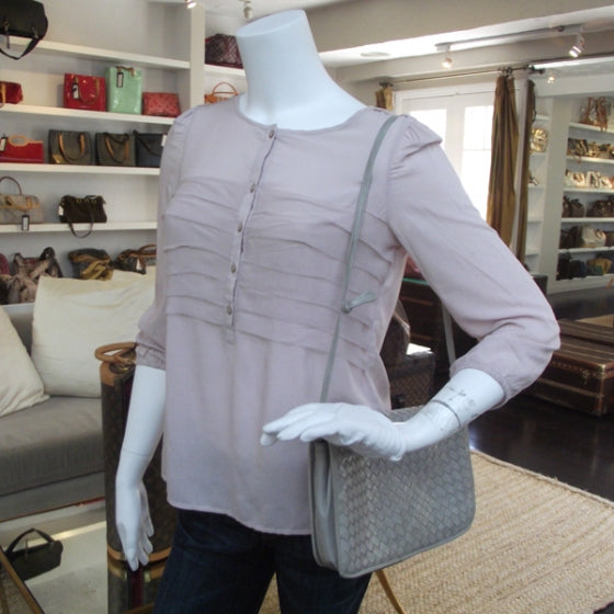 Bottega Veneta Vintage Woven Shoulder Bag Gray 2 of 9