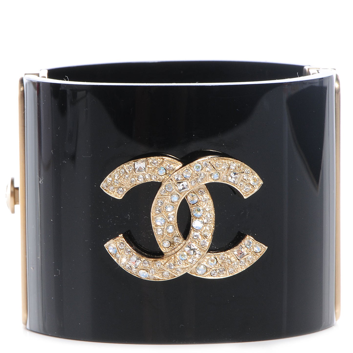 Resin Crystal CC Cuff Black Gold