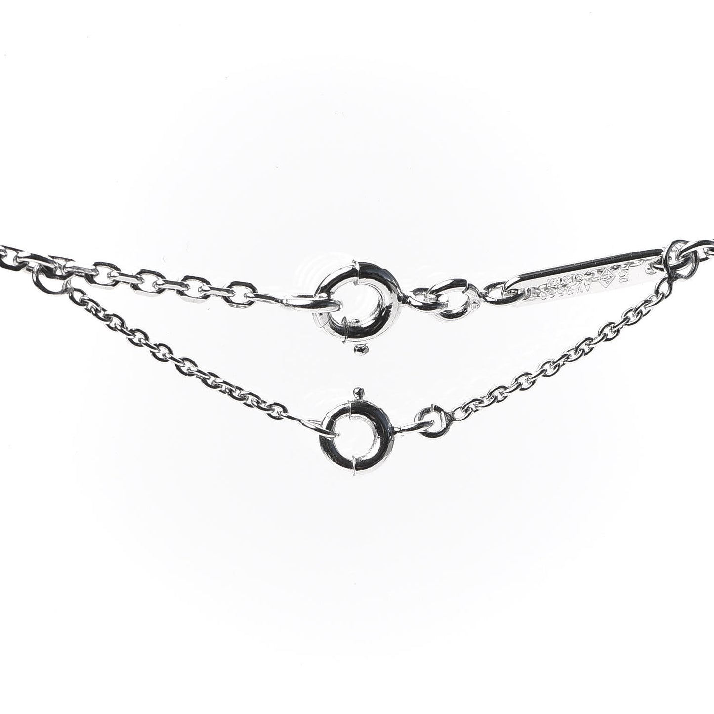 18K White Gold Diamond Small Hearts and Symbols Pendant Necklace