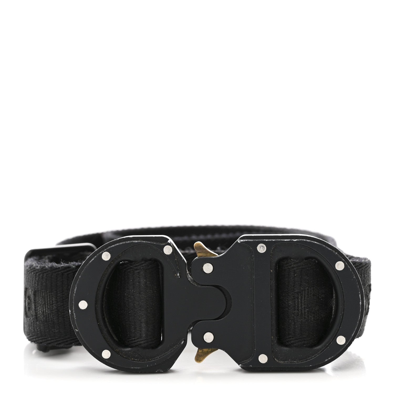 Christian Dior Jacquard Nylon Aluminum 25mm CD Belt Black 1 of 3