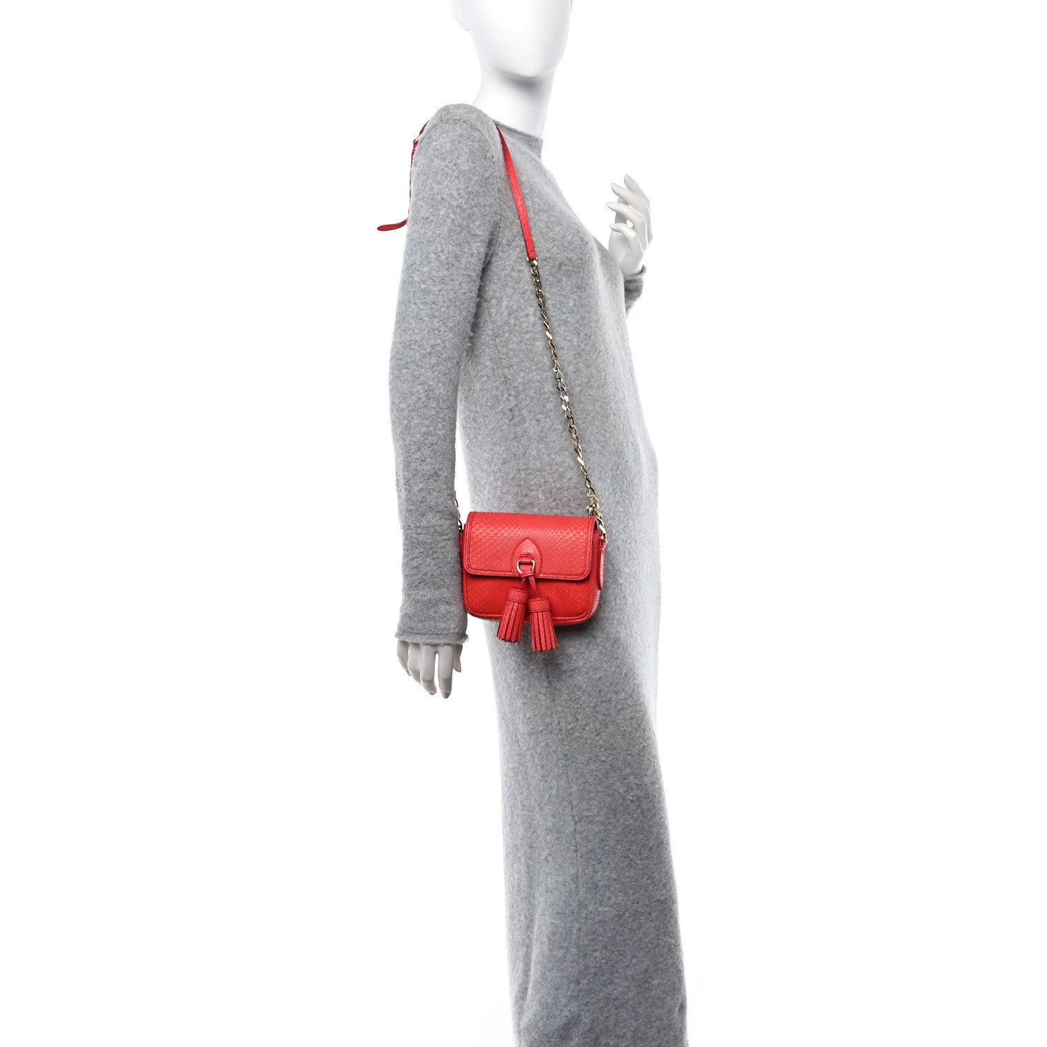 Burberry Python London Mini Berkeley Crossbody Bag Cadmium Red 2 of 11