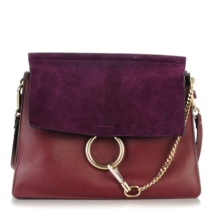 Chloe Calfskin Medium Faye Shoulder Bag Dark Purple 1 of 8