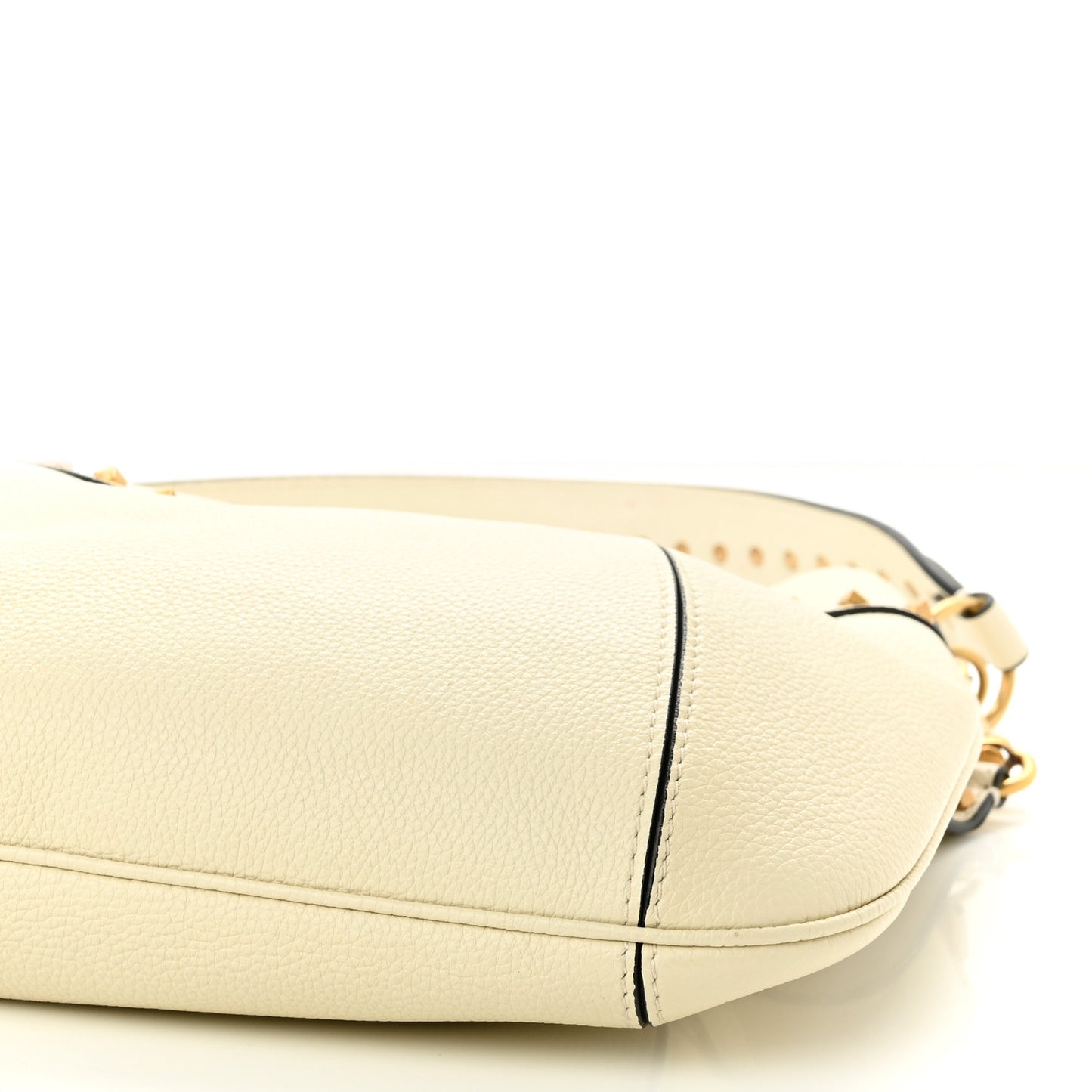 Grained Calfskin Medium Twinkle Studs Hobo White