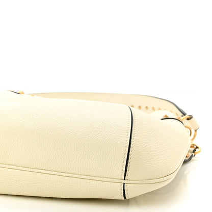 Valentino Garavani Grained Calfskin Medium Twinkle Studs Hobo White 9 of 9