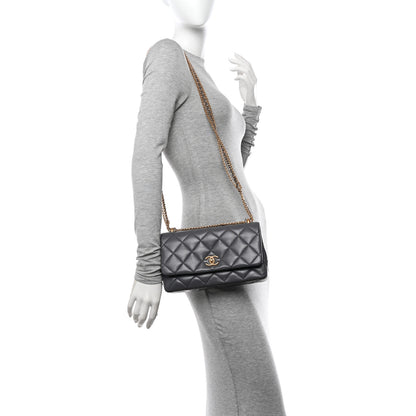 Chanel Shiny Lambskin Quilted Multi Stand Flap Grey 2 of 13