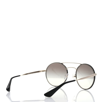 Prada Round Sunglasses SPR 51S Black Silver 4 of 8
