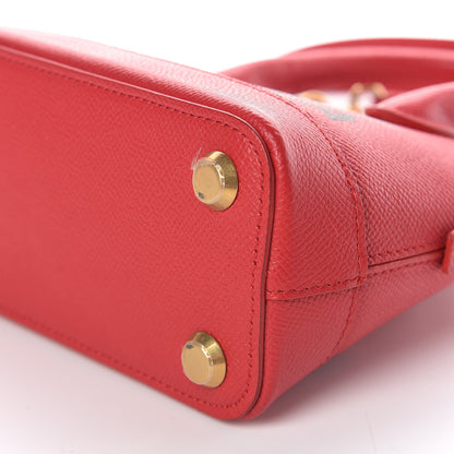 Balenciaga Signature Grained Calfskin Logo XXS Ville Top Handle Bag Rouge Lantern Black 8 of 9