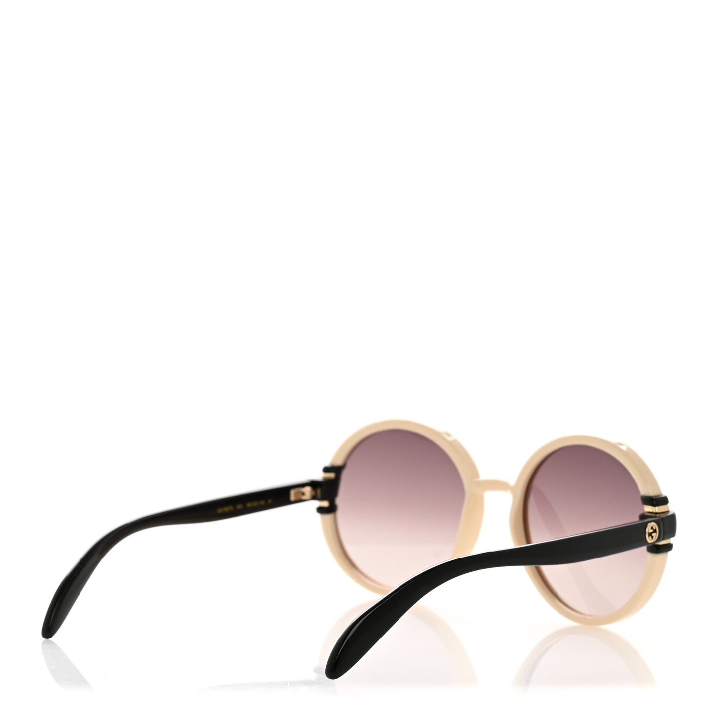 Acetate Round Sunglasses GG1067S White Black