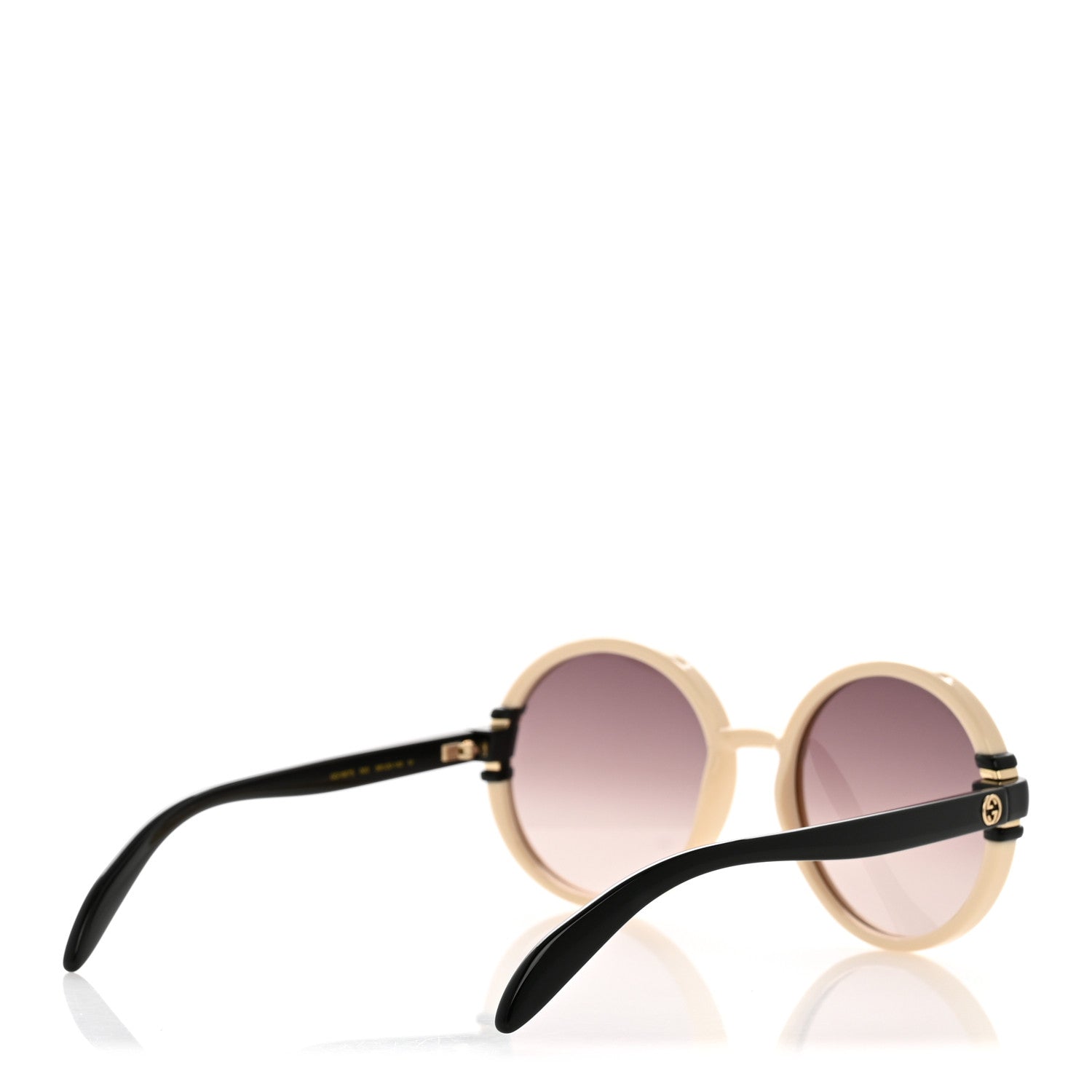 Gucci Acetate Round Sunglasses GG1067S White Black 4 of 8