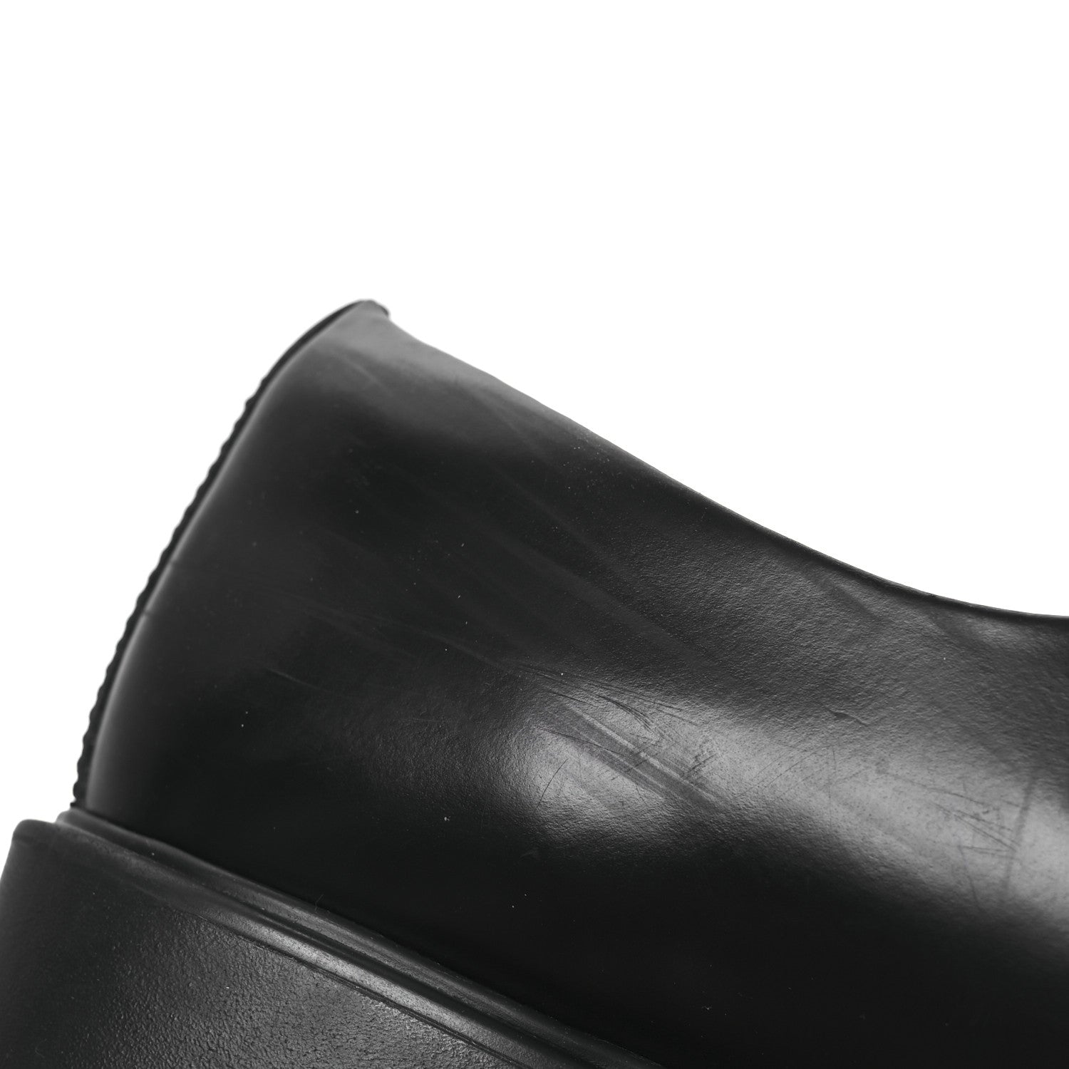 Prada Spazzolato Rois Metal Triangle Logo Monolith 55mm Loafers 37.5 Black 12 of 14