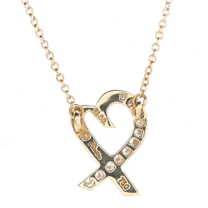 Tiffany 18K Yellow Gold Diamond Small Paloma Picasso Loving Heart Pendant Necklace 5 of 7