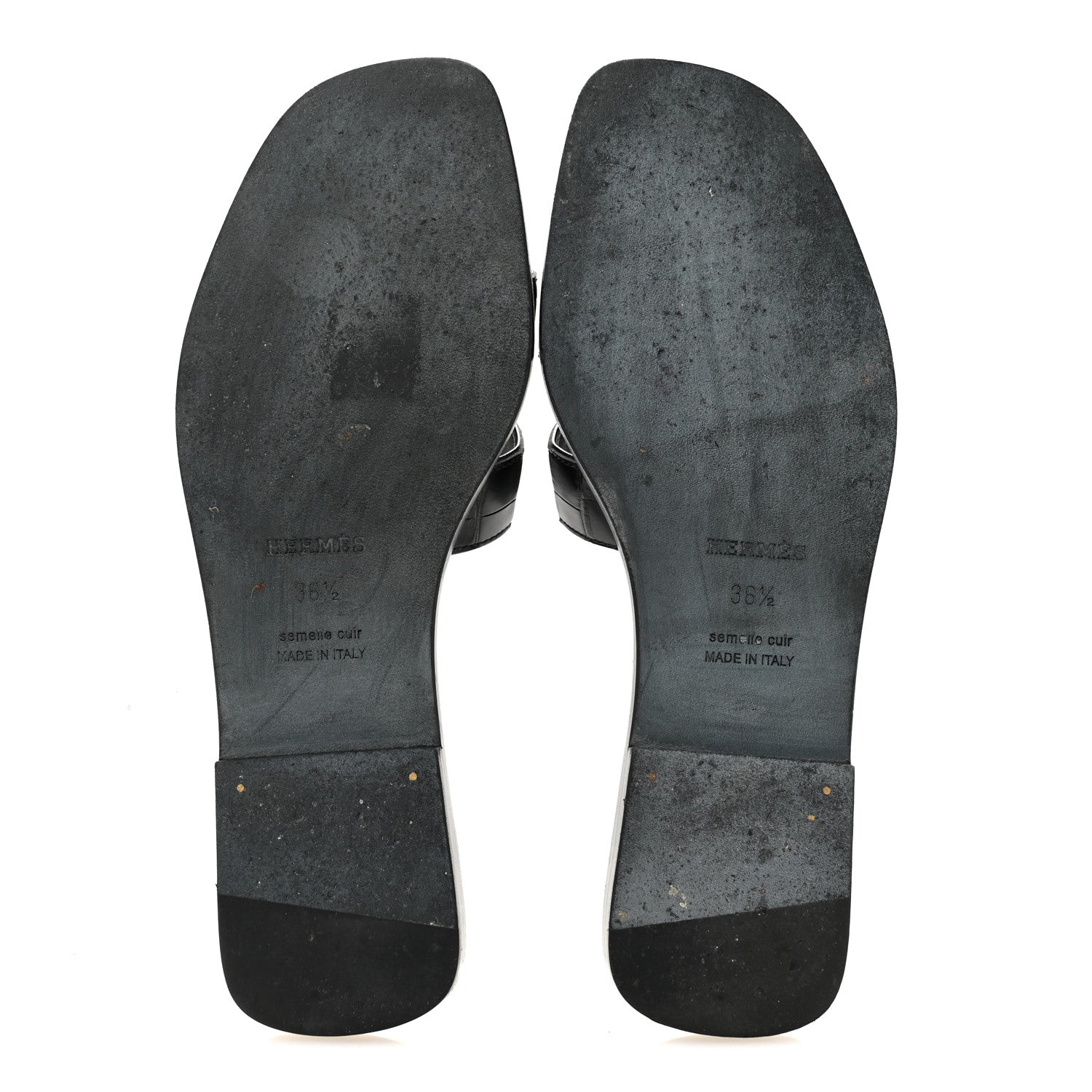 Hermes Matte Alligator Oran Sandals 36.5 Black 6 of 11