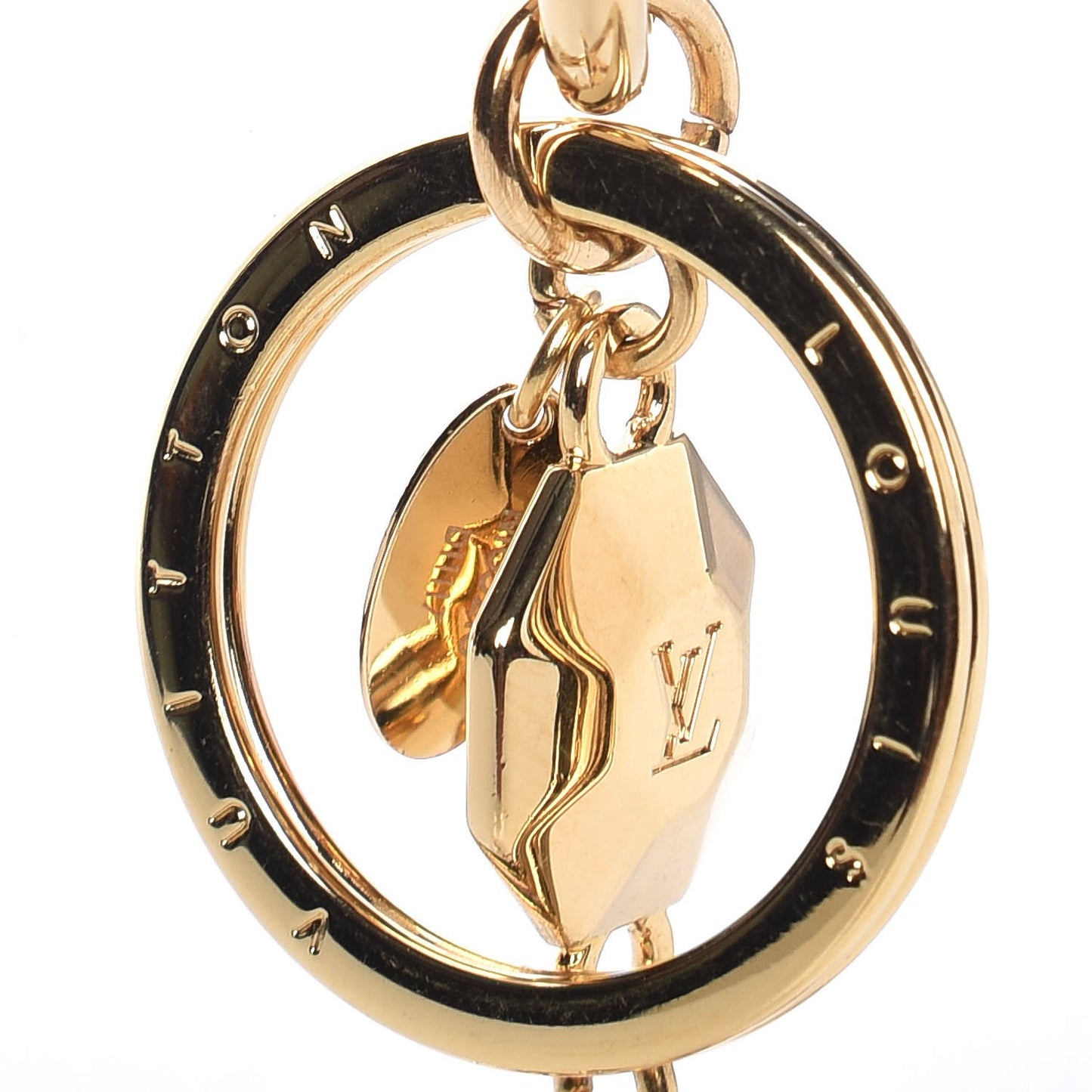 LV Facettes Bag Charm Key Holder Gold