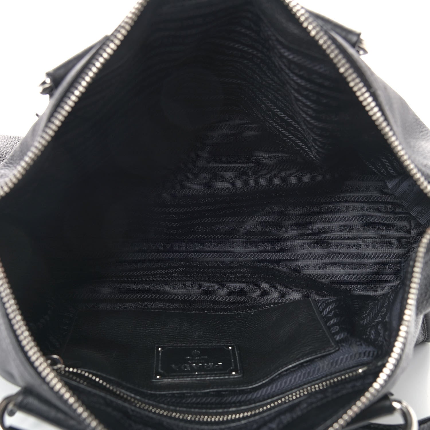 Prada Vitello Daino Shopping Satchel Black 4 of 12