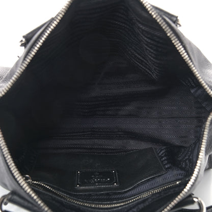 Prada Vitello Daino Shopping Satchel Black 4 of 12