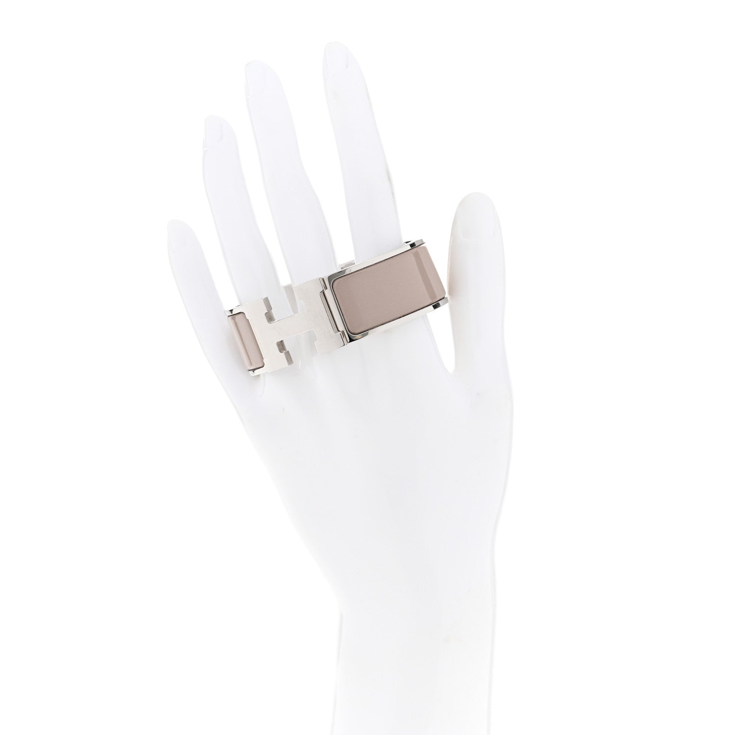 Hermes Enamel Wide Clic Clac H Bracelet PM Beige Rose 2 of 7