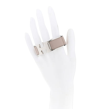 Hermes Enamel Wide Clic Clac H Bracelet PM Beige Rose 2 of 7