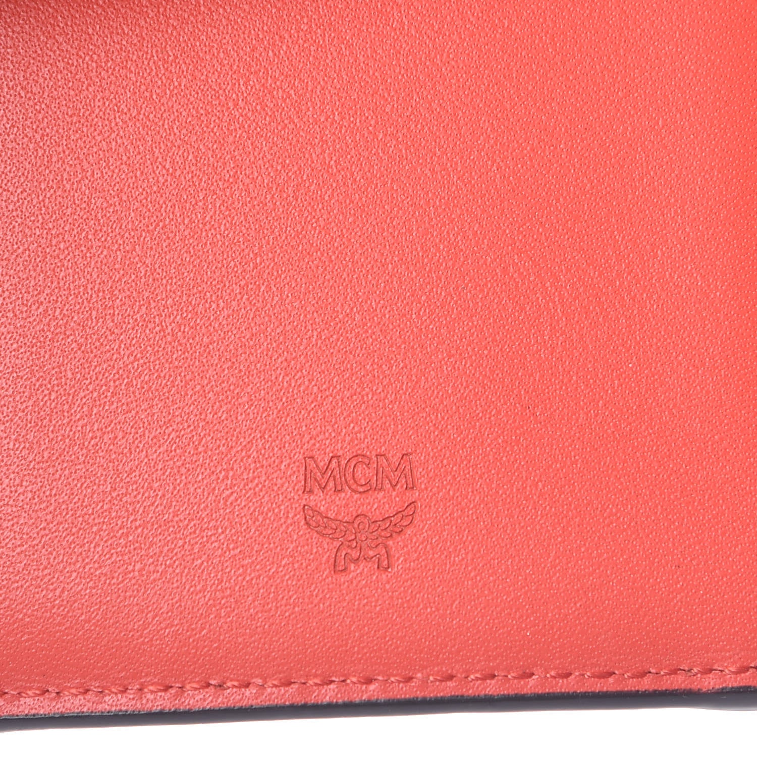 MCM Visetos Grained Calfskin Tri-Fold Wallet Marigold Orange 6 of 8