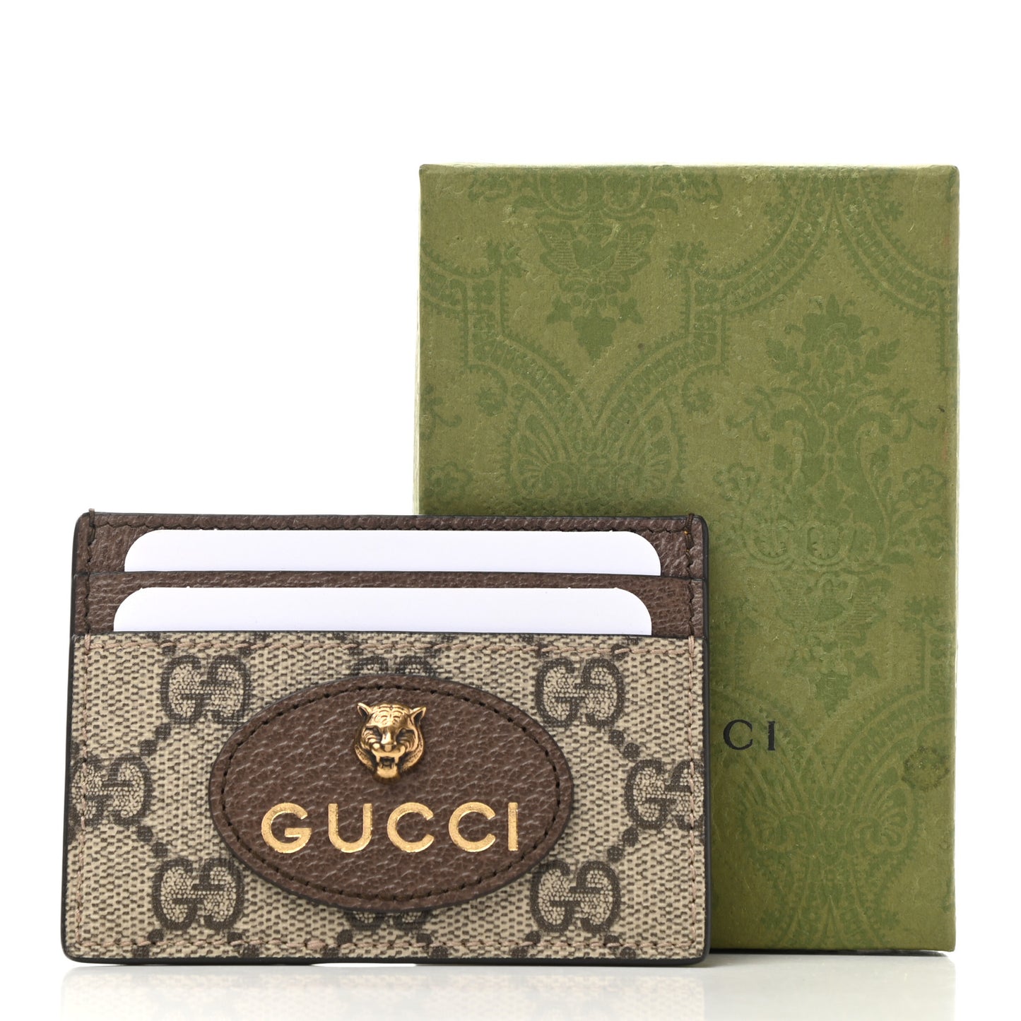 GG Supreme Monogram Neo Vintage Card Holder Beige Crop New Acero