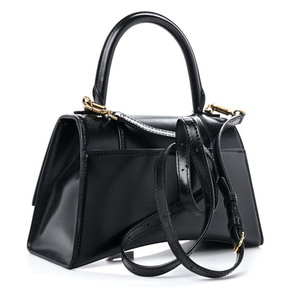 Balenciaga Shiny Box Calfskin Small Hourglass Top Handle Bag Black 3 of 16