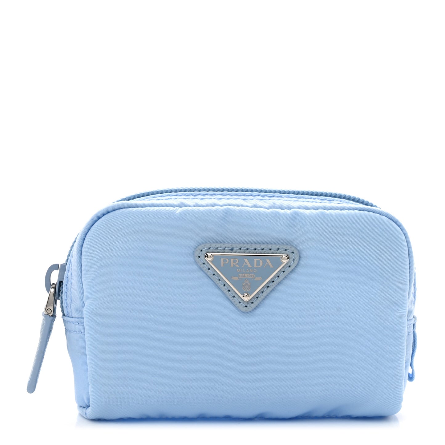 Nylon Tessuto Cosmetic Pouch Light Blue