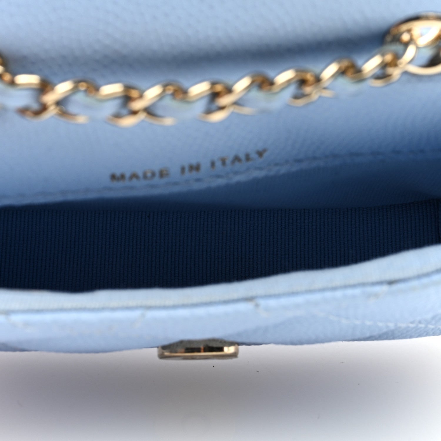 Chanel Caviar Quilted Mini Chain Belt Bag Light Blue 5 of 9