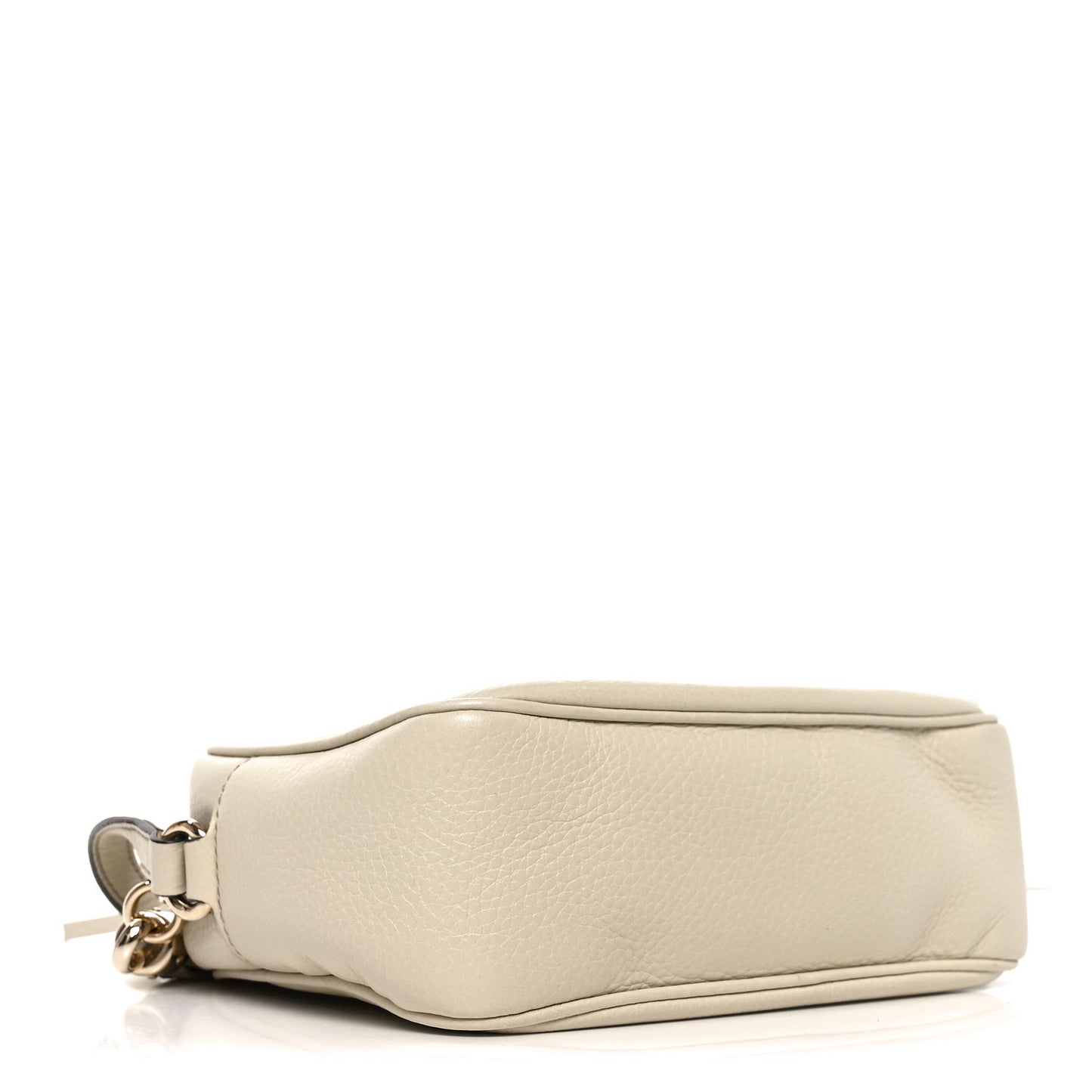 Pebbled Calfskin Small Soho Disco Bag Off White