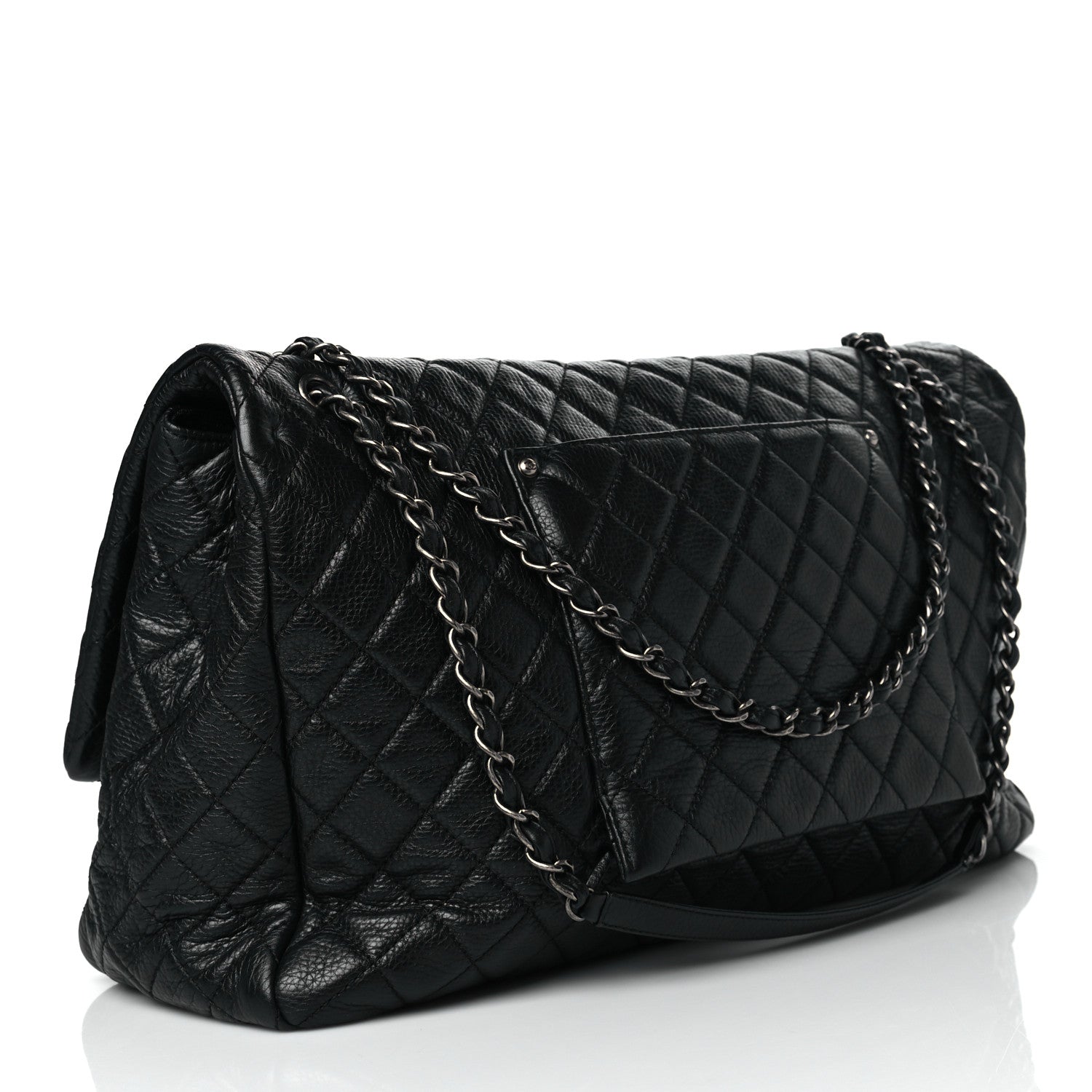 Chanel Calfskin Quilted XXL Travel Flap Bag Black 3 of 11