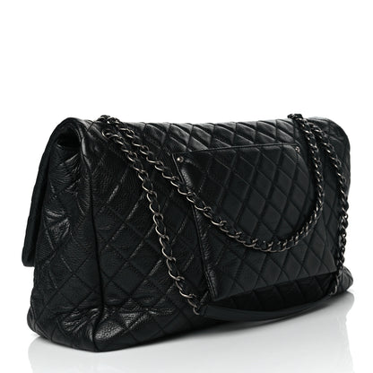 Chanel Calfskin Quilted XXL Travel Flap Bag Black 3 of 11