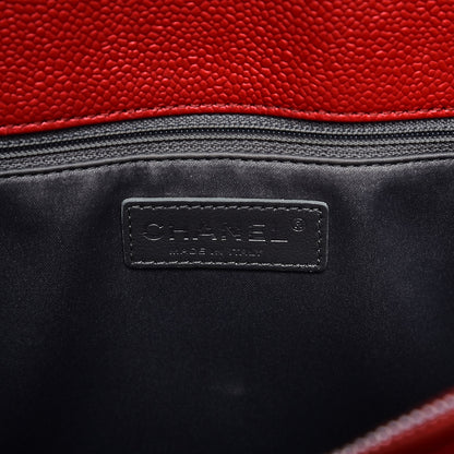 Chanel Caviar Quilted Grand Shopping Tote GST Dark Red 6 of 9