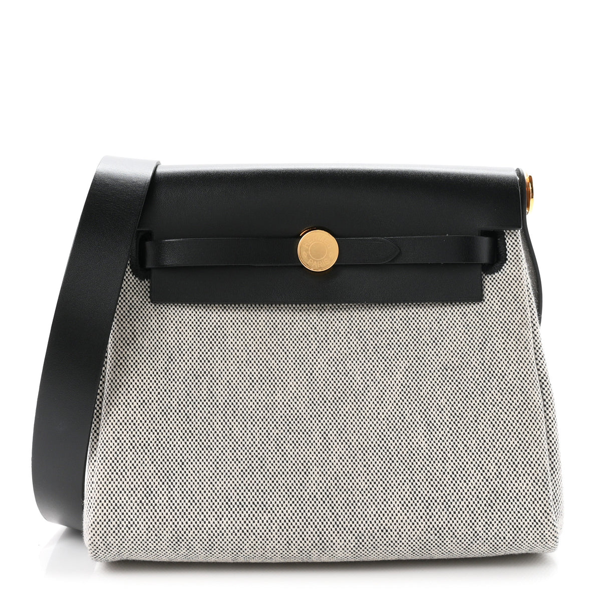 Hermes Military Toile Vache Hunter Herbag Zip Retourne 20 Ecru Black 2 of 21
