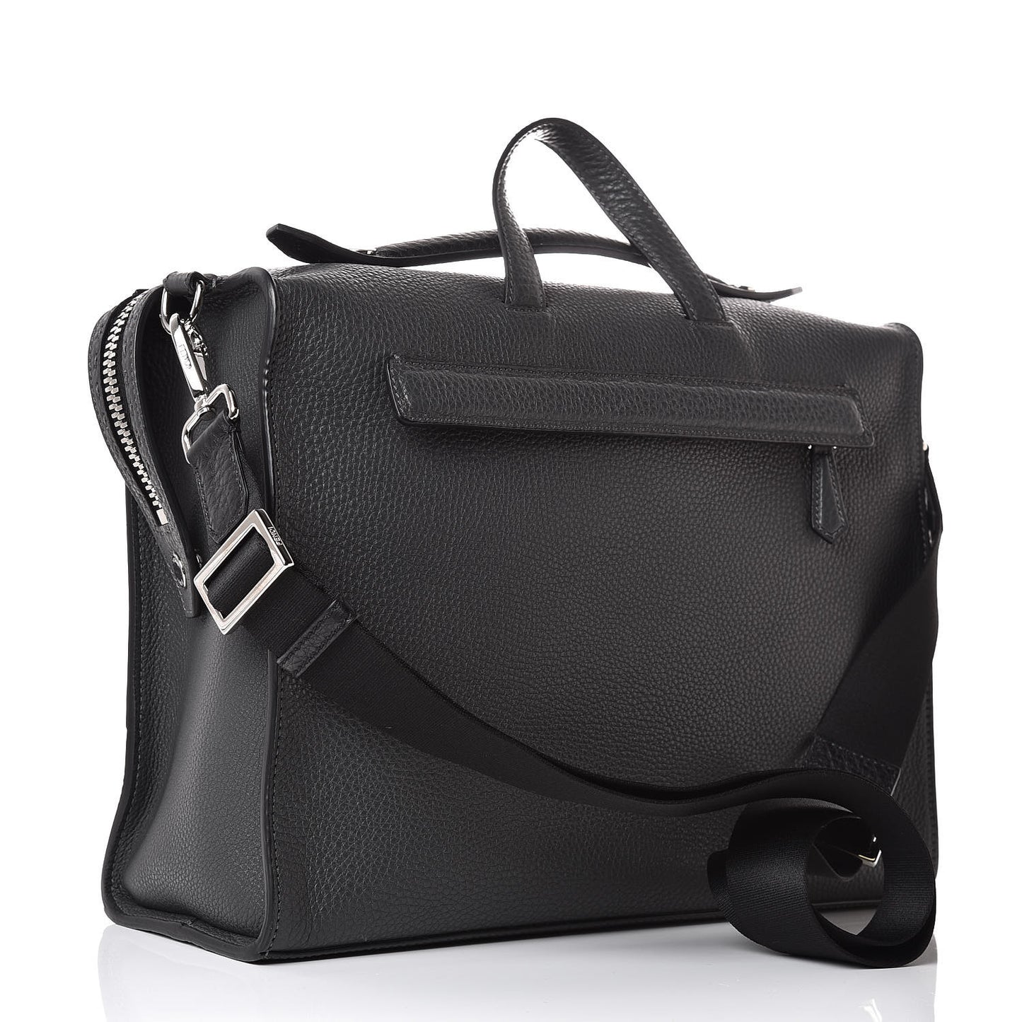 Cuoio Romano Selleria Fendi Stamp Patch Lui Urban Briefcase Black Black Grigio
