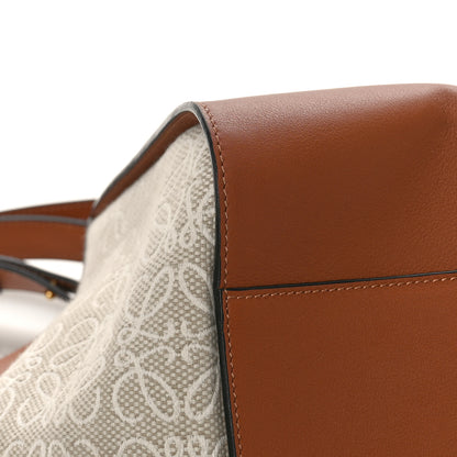 Loewe Calfskin Canvas Anagram Small Hammock Shoulder Bag Ecru Tan 7 of 8