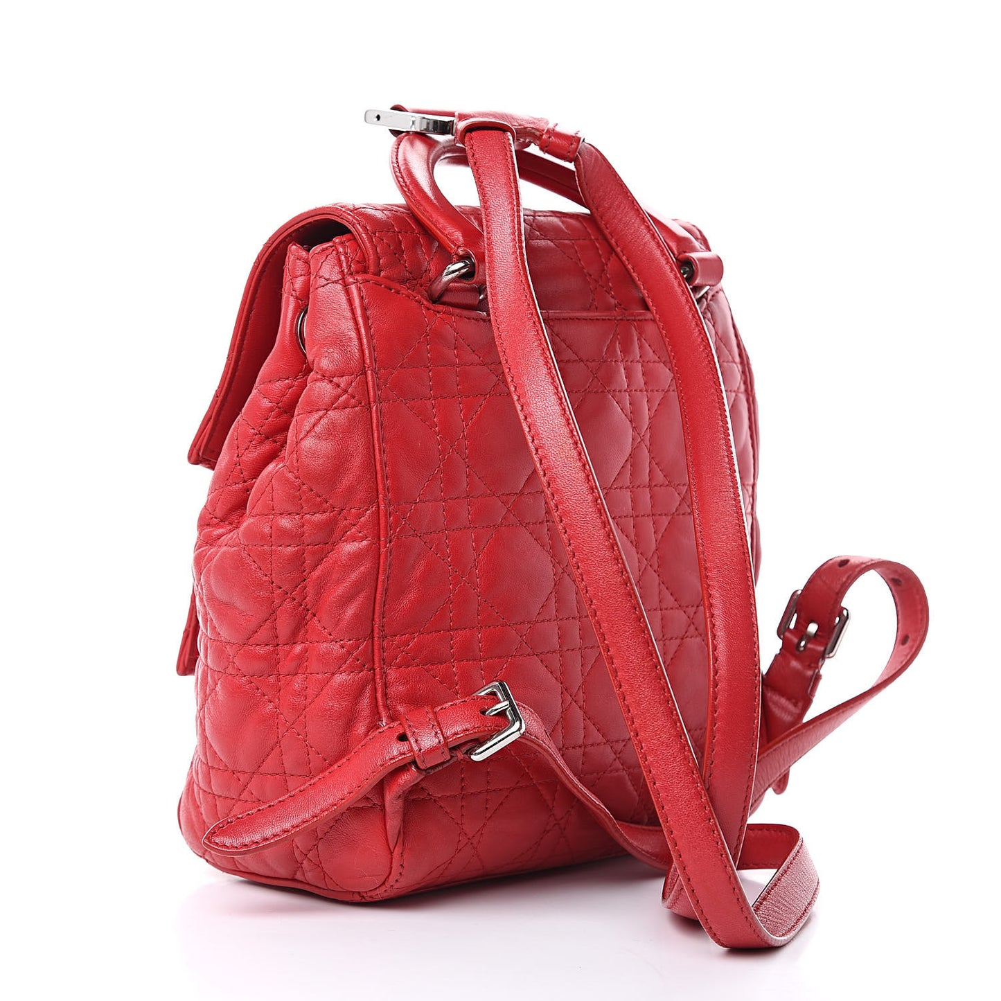 Lambskin Cannage Small Stardust Backpack Red