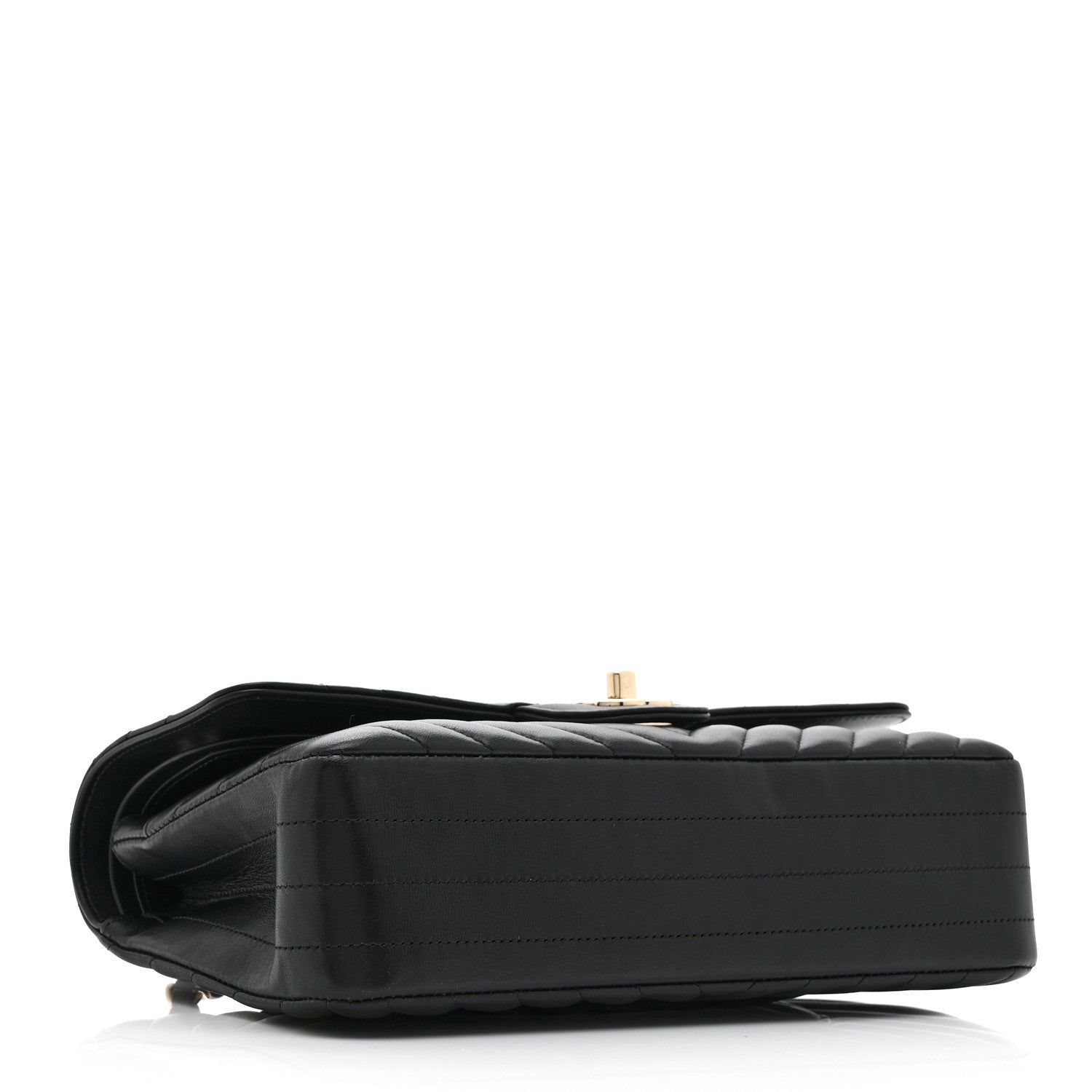 Chanel Lambskin Chevron Quilted Medium Double Flap Black 4 of 10