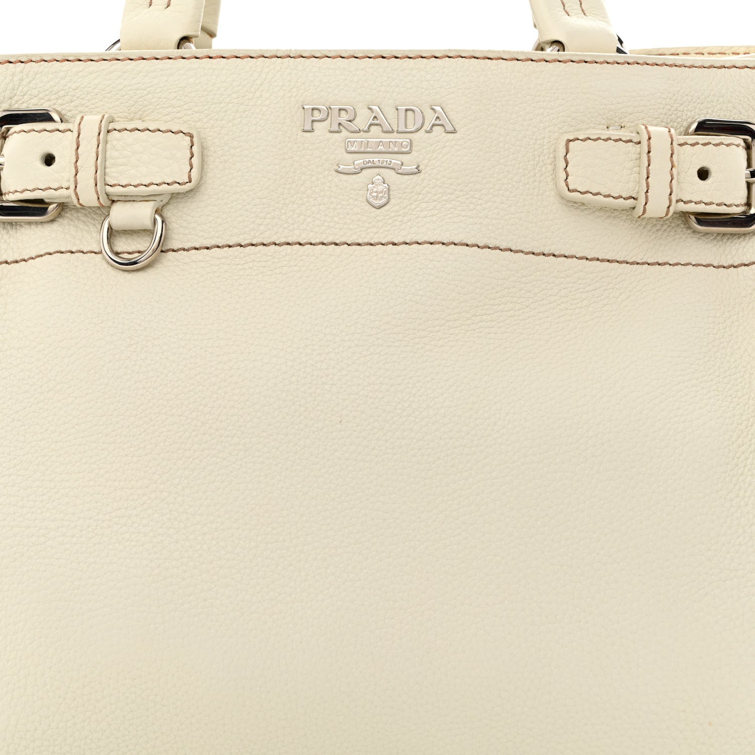 Prada Vitello Daino Shoulder Bag White 9 of 20
