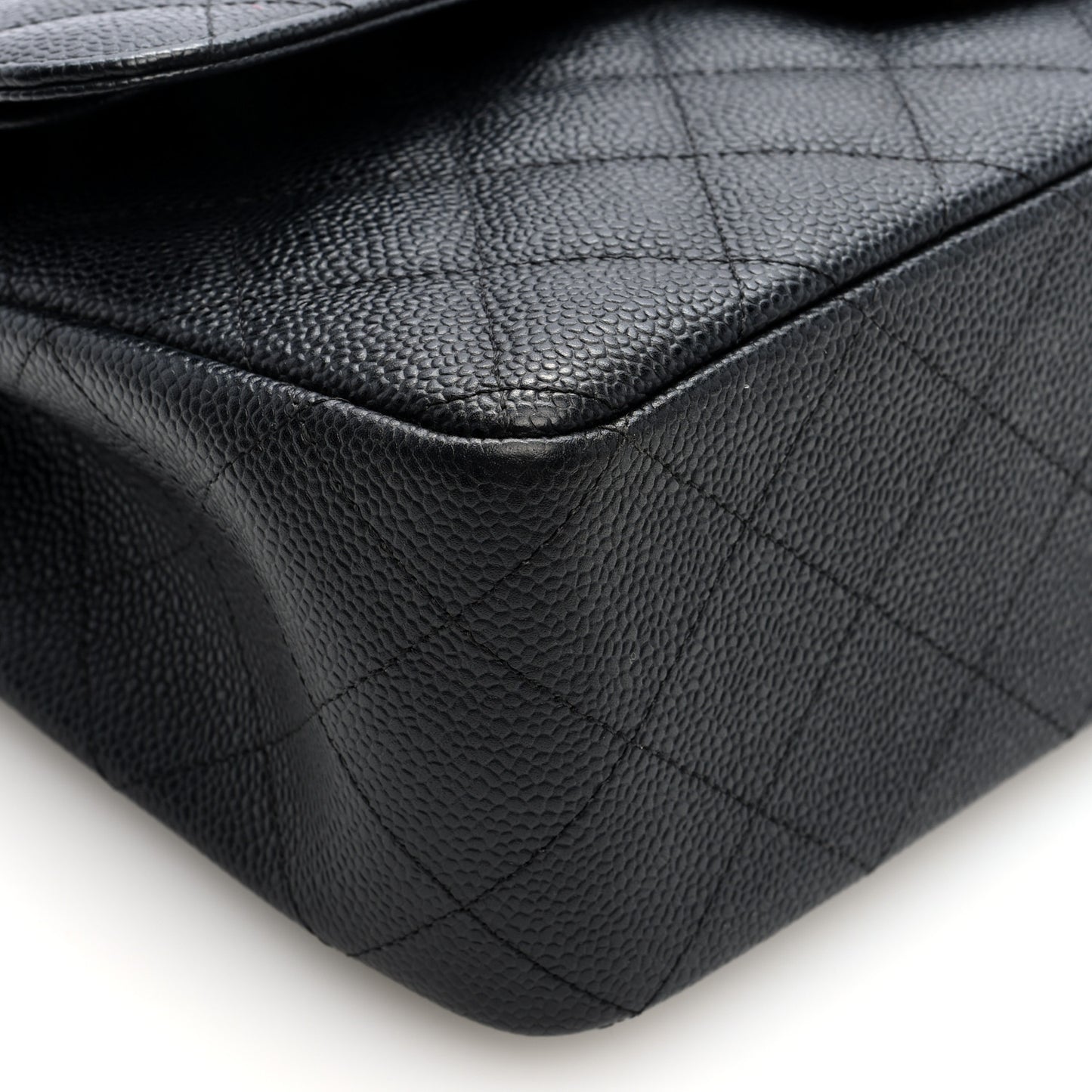 Caviar Quilted Jumbo Double Flap Black