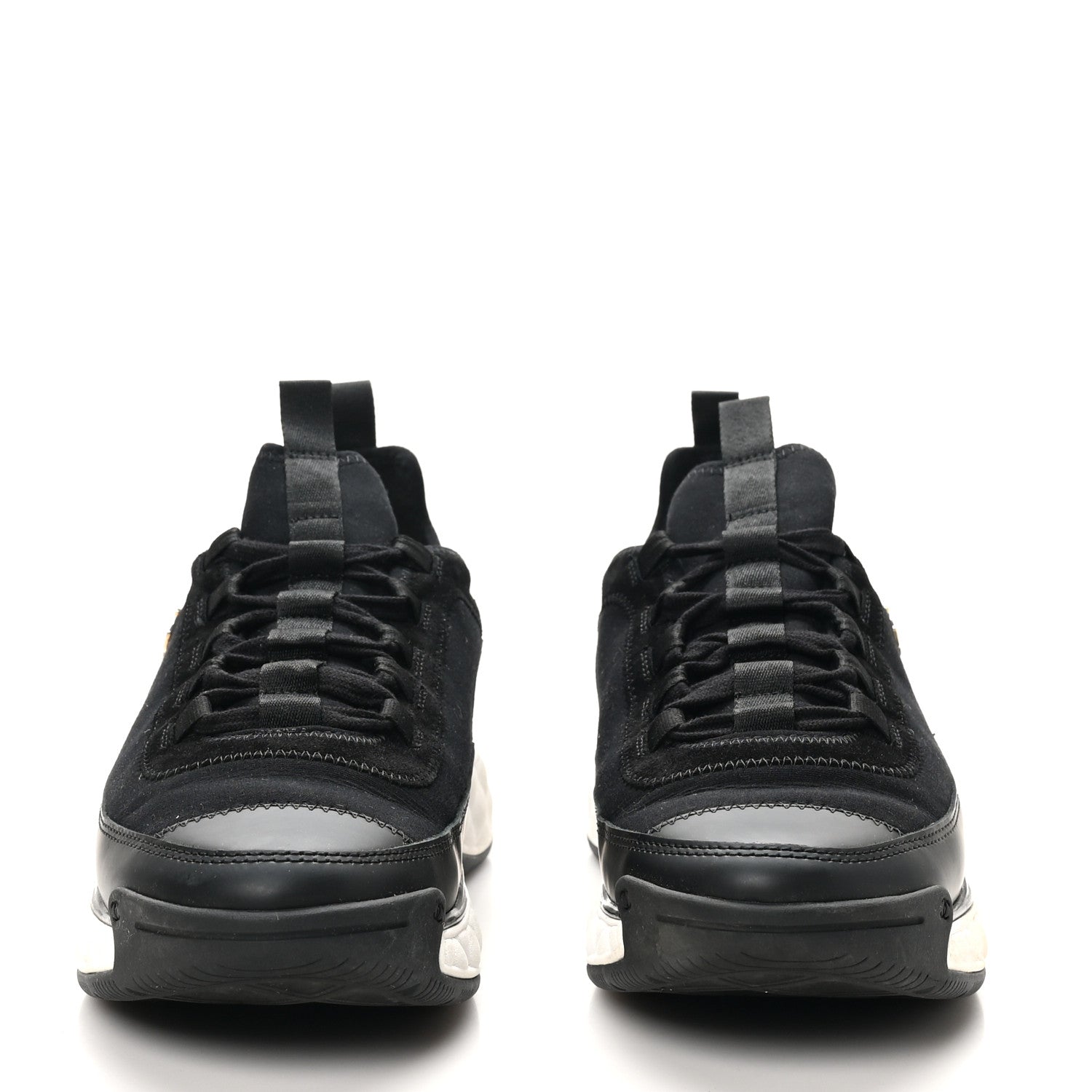 Chanel Velvet Calfskin Mixed Fibers CC Sneakers 40.5 Black 3 of 10