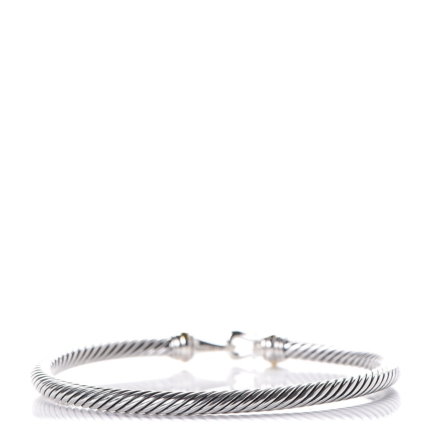 Sterling Silver 18K Yellow Gold 4mm Cable Buckle Bracelet