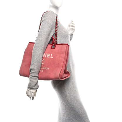 Chanel Canvas Medium Deauville Tote Red 2 of 10