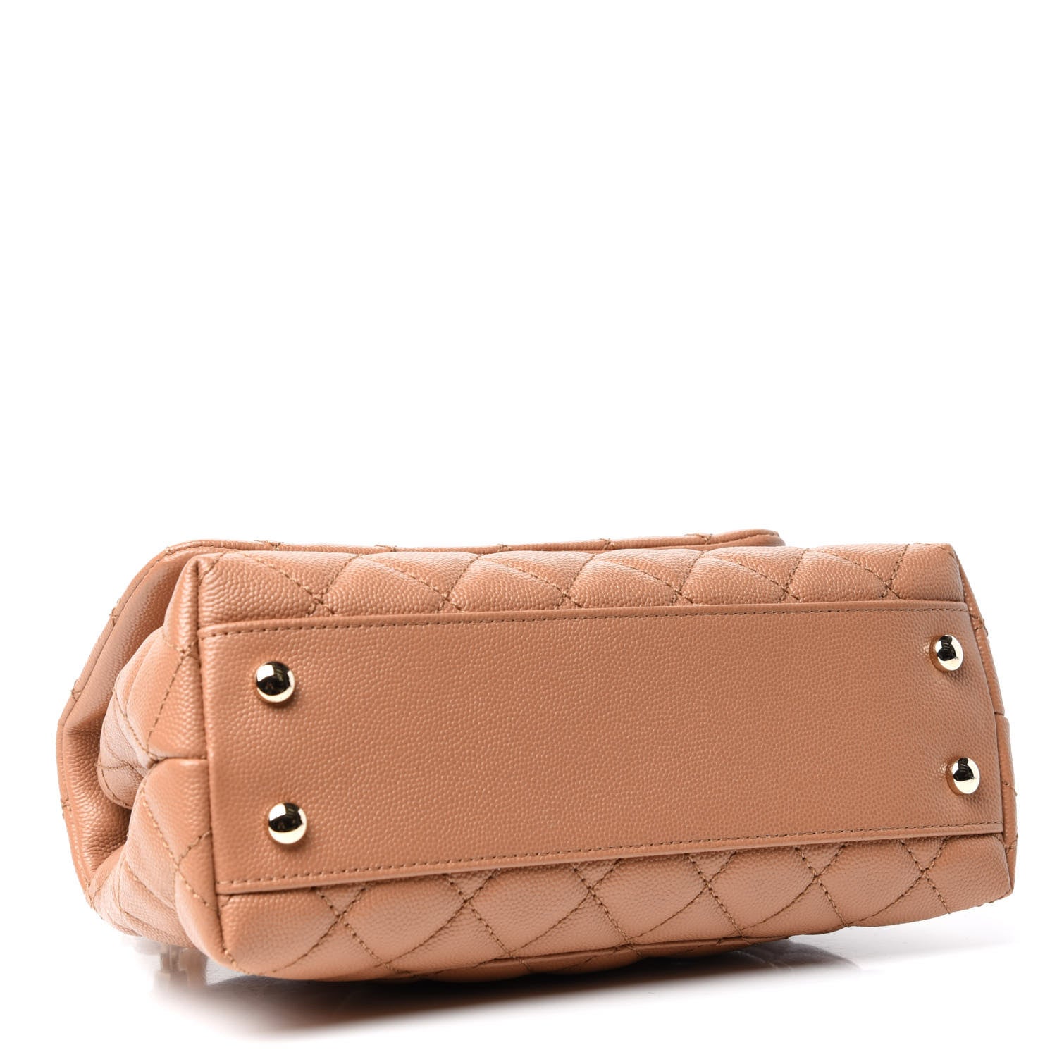 Chanel Caviar Quilted Lizard Embossed Mini Coco Handle Flap Brown 4 of 9