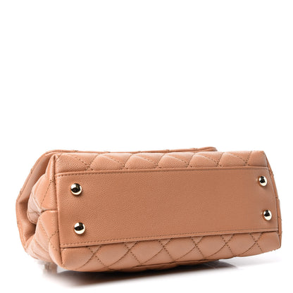 Chanel Caviar Quilted Lizard Embossed Mini Coco Handle Flap Brown 4 of 9