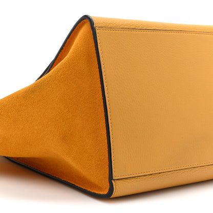 Celine Drummed Calfskin Suede Small Trapeze Ocre 9 of 18