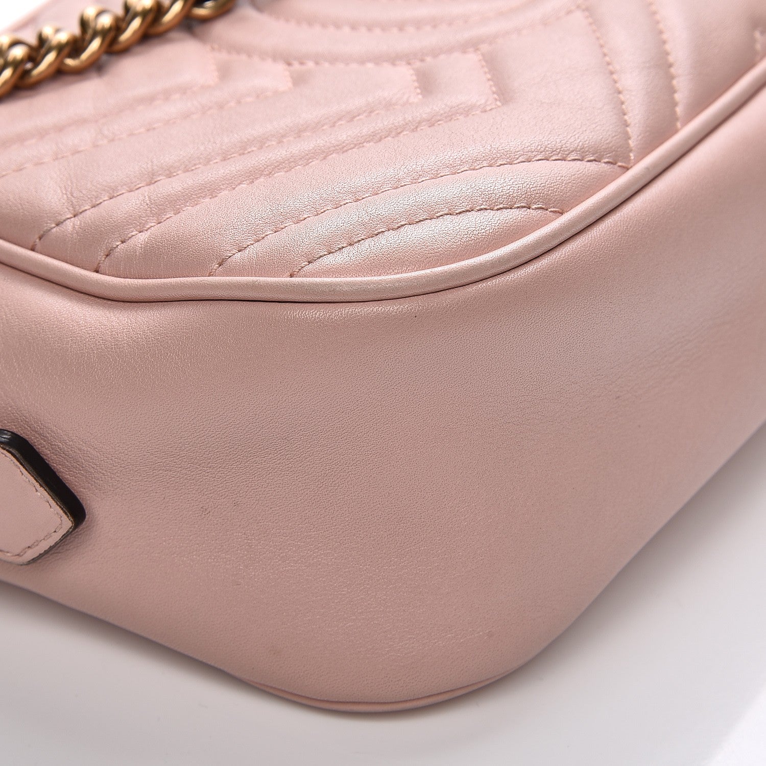 Gucci Calfskin Matelasse Small GG Marmont Chain Shoulder Bag Perfect Pink 13 of 15