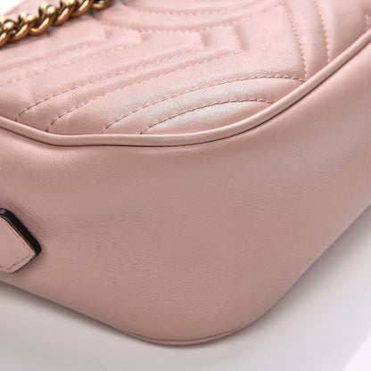 Gucci Calfskin Matelasse Small GG Marmont Chain Shoulder Bag Perfect Pink 13 of 15
