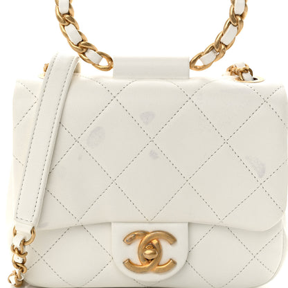 Chanel Lambskin Quilted Small In The Loop Handle Flap Bag White 7 of 10