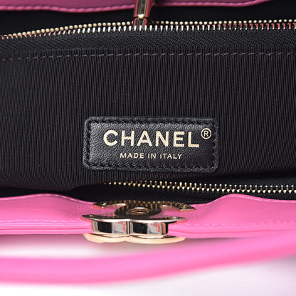 Chanel Patent Calfskin Canvas Printed Medium 31 Shopping Bag Pink 6 of 11