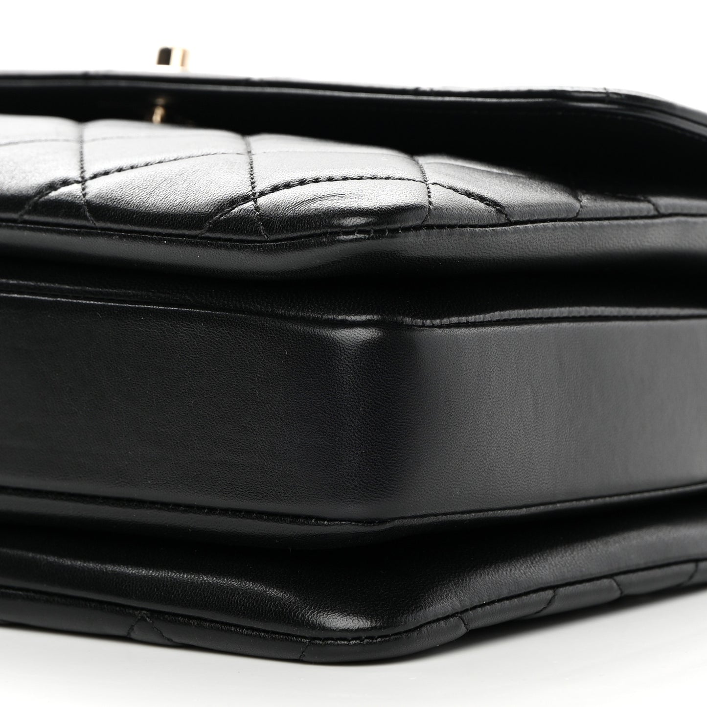 Lambskin Quilted Medium Trendy CC Flap Dual Handle Bag Black