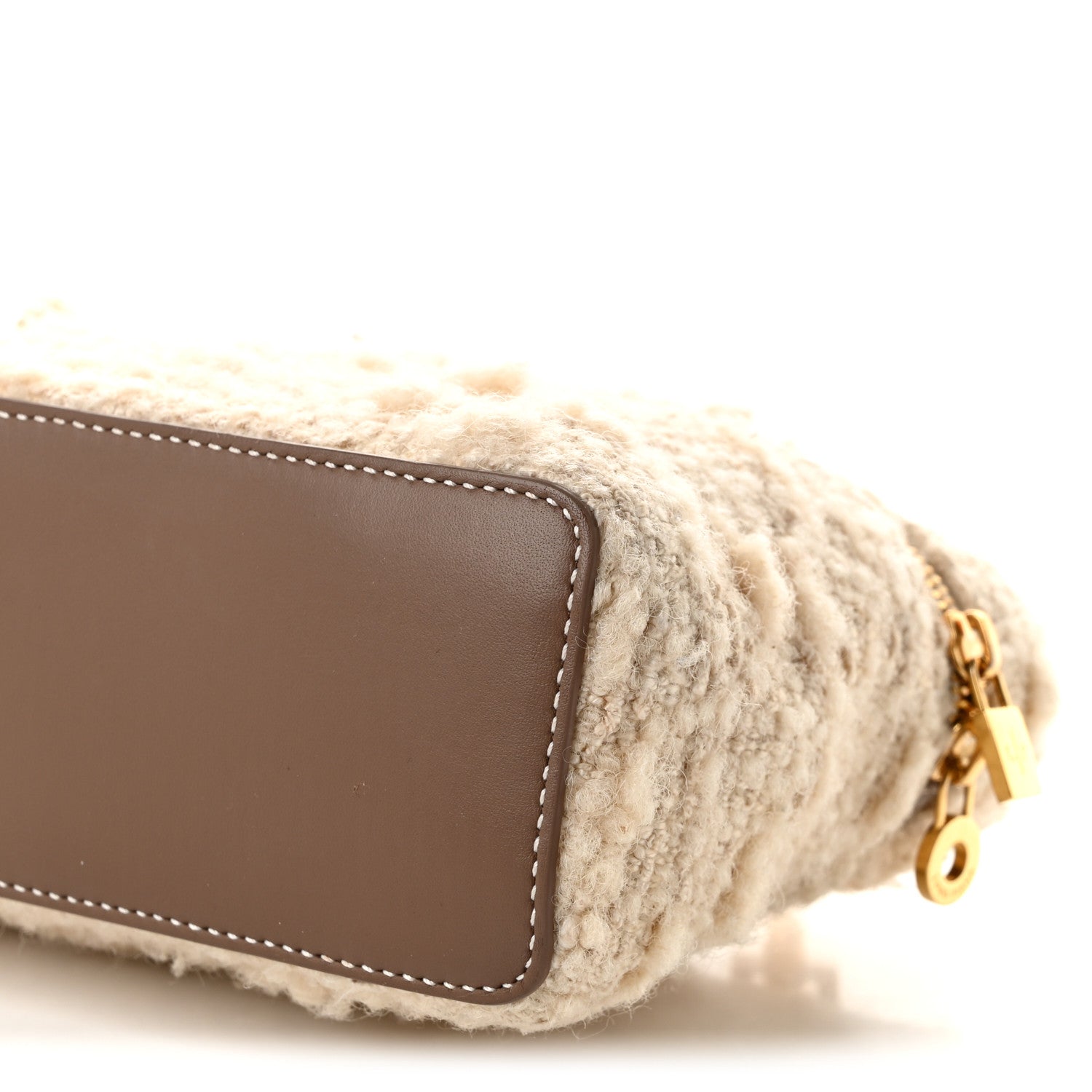 Loro Piana Boucle Wool L19 Extra Pocket Pouch White Fossil 9 of 9